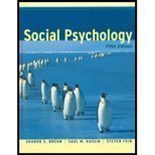 Cover Art for B010WILAXU, Social Psychology, Fifth Edition 5th edition by Sharon S. Brehm, Saul M. Kassin, Steven Fein (2001) Hardcover by Unknown