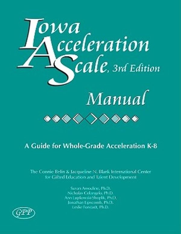 Cover Art for 9780910707923, Iowa Acceleration Scale Manual by Susan Assouline