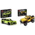 Cover Art for B09Z37C1CT, LEGO 42122 Technic Jeep Wrangler 4x4 Toy Car & 42138 Technic Ford Mustang Shelby GT500 Set, Pull Back Drag Racing Model Car Toy for Kids and Teens with AR App Play Feature by Unknown