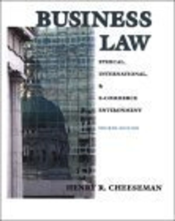 Cover Art for 9780130549143, Business Law by Cheeseman