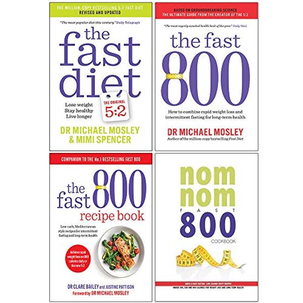 Cover Art for 9789124015503, The Fast Diet, The Fast 800, The Fast 800 Recipe Book, Quick & Easy Fasting Nom Nom Fast 800 Cookbook 4 Books Collection Set by Michael Mosley, Mimi Spencer, Dr. Clare Bailey, Justine Pattison, Iota