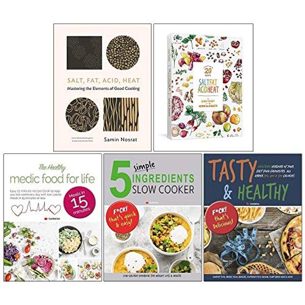 Cover Art for 9789123788378, Salt Fat Acid Heat [Hardcover], Salt Fat Acid Heat collection of 20 Prints, Healthy Medic Food For Life, 5 Simple Ingredients Slow Cooker, Tasty and Healthy 5 Books Collection Set by Samin Nosrat