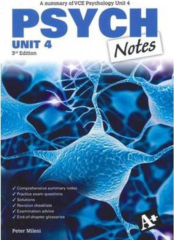 Cover Art for 9780170180603, A+ Psychology Notes VCE Unit 4 by Unknown