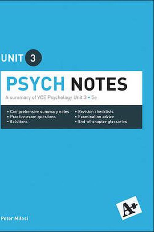 Cover Art for 9780170374040, A+ Psych Notes Vce Unit 3: A Summary of Vce Psychology Unit 3 by Peter Milesi