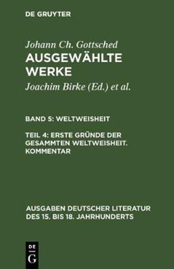Cover Art for 9783110144109, Johann Christoph Gottsched Ausgewahlte by Johann Ch. Gottsched