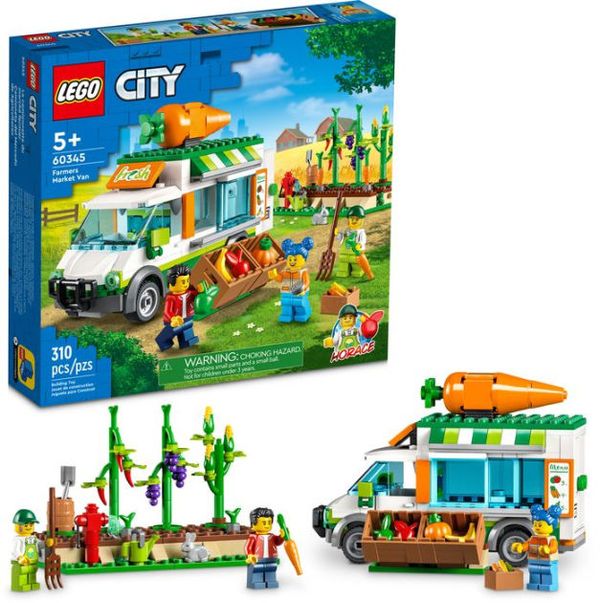 Cover Art for 0673419359146, LEGO City Farmers Market Van 60345 Building Toy Set for Kids, Boys, and Girls Ages 5+ Mobile Farm Shop Playset with 3 Minifigures (310 Pieces) by 