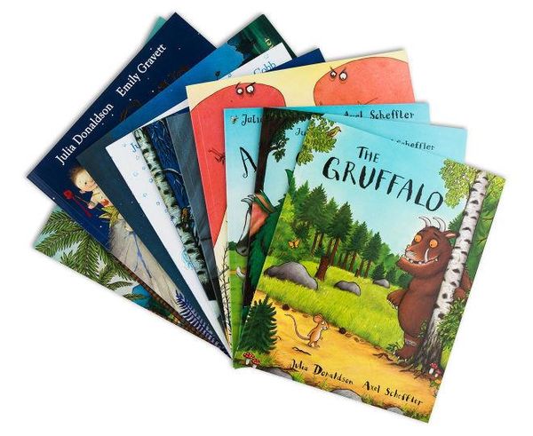 Cover Art for 9781509801251, Julia Donaldson Picture Book Collection 10 Books Set (The Snail and the Whale, The Gruffalo, Room on the Broom, A Squash and A Squeeze, The Smartest Giant in Town, Gruffalo's Child, The Paper Dolls, Charlie Cook's Favourite Book, Tyrannosaurus Drip.. by Julia Donaldson