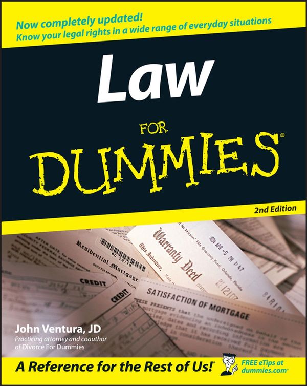 Cover Art for 9781118054086, Law For Dummies by John Ventura