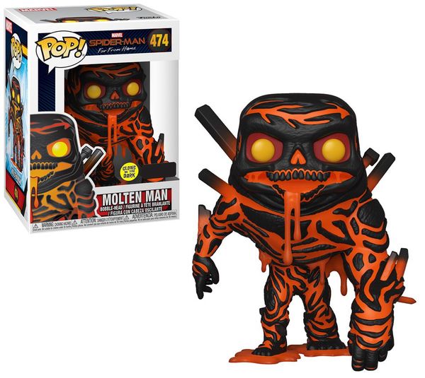 Cover Art for 0889698392105, Funko POP! Marvel Spider-Man Far From Home #474 Molten Man (Glow In The Dark) by Funko