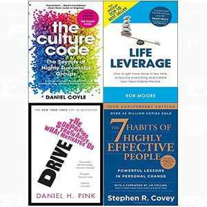 Cover Art for 9789123689958, 7 Habits of highly effective people, culture code, drive, life leverage 4 books collection set by Daniel Coyle, Daniel H. Pink, Rob Moore