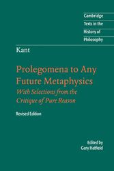 Cover Art for 9780521535359, Immanuel Kant: Prolegomena to Any Future Metaphysics by Immanuel Kant