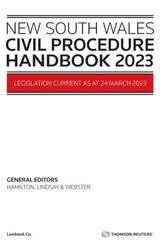 Cover Art for 9780455502861, NSW Civil Procedure Handbook 2023 by Webster SC, Carol, Lindsay, Hon Justice Geoff, Hamilton KC, John P