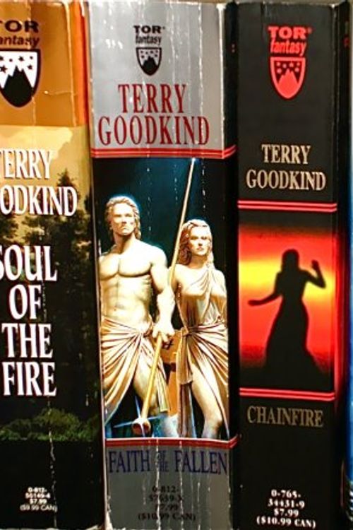 Cover Art for B001WBURV8, Books 5-9 of the Sword of Truth Series: "Soul of the Fire," "Faith of the Fallen," "Chainfire," "Naked Empire," "Phantom." by Terry Goodkind