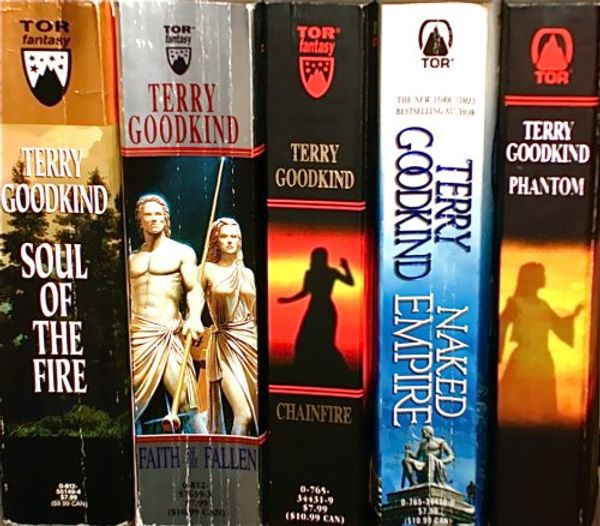 Cover Art for B001WBURV8, Books 5-9 of the Sword of Truth Series: "Soul of the Fire," "Faith of the Fallen," "Chainfire," "Naked Empire," "Phantom." by Terry Goodkind