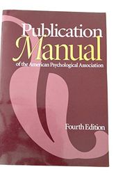 Cover Art for 9781557982438, Publication Manual of the American Psychological Association, 4th Edition by American Psychological Association