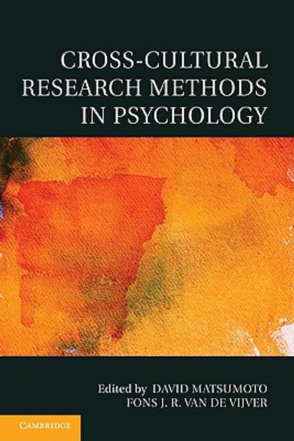 Cover Art for 9780521758420, Cross-Cultural Research Methods in Psychology by David Matsumoto