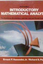 Cover Art for 9780135014387, Introductory Mathematical Analysis for Business, Economics, and the Life and Social Sciences by Ernest F. Haeussler