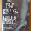 Cover Art for 9780356206905, All That Remains by Patricia Cornwell
