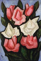 Cover Art for 7440340867827, Marsden Hartley - Roses and a Metthey Vase Private Collection 24" x 18" Fine Art Giclee Canvas Print (Unframed) by Unknown
