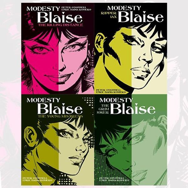 Cover Art for 9789123460816, Modesty Blaise Graphic Novels 4 Books Bundle Collection (The Grim Joker, The Killing Distance,The Young Mistress,Ripper Jax) by Peter ODonnell