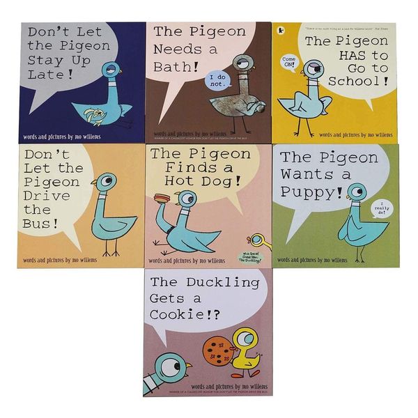 Cover Art for 9781529512595, Don't Let the Pigeon Series 7 Books Collection Set by Mo Willems (Pigeon Drive the Bus, Stay Up Late, Ducking Gets a Cookie, Finds a Hot Dog, Needs a Bath, Wants a Puppy & Has to Go to School) by Mo Willems