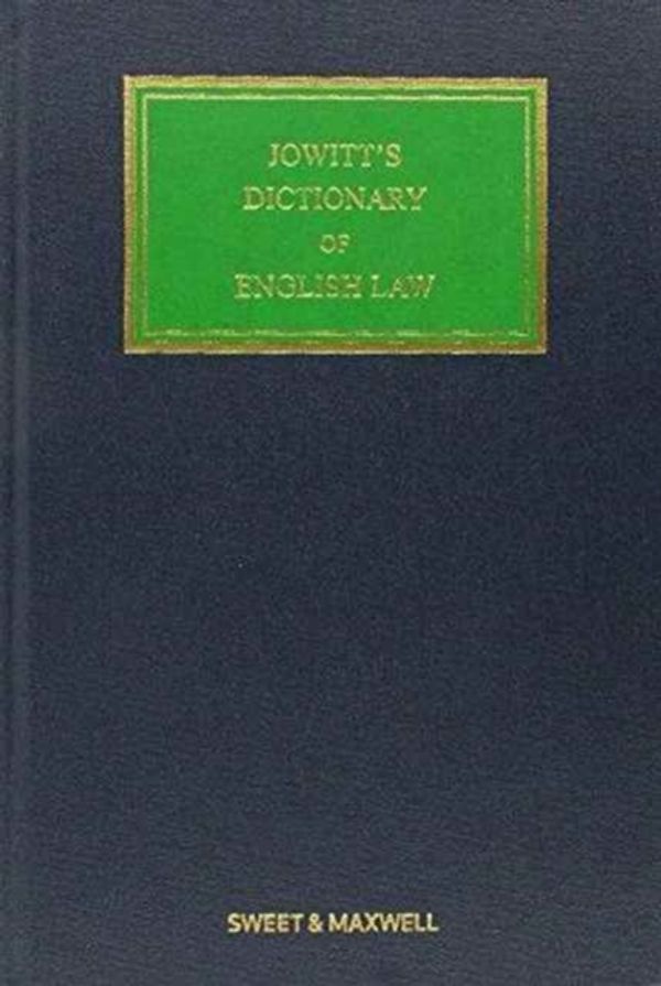 Cover Art for 9780414051140, Jowitt's Dictionary of English Law by Daniel Greenberg