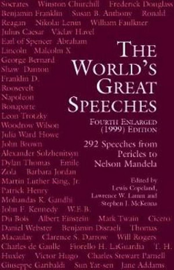 Cover Art for 9780486409030, The World's Great Speeches by Lewis Copeland
