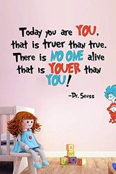 Cover Art for 0787414021745, Runtoo Dr Seuss Wall Decals Inspirational Quotes Today You are You Kids Wall Stickers Baby Nursery Bedroom Classroom Wall Décor by Runtoo
