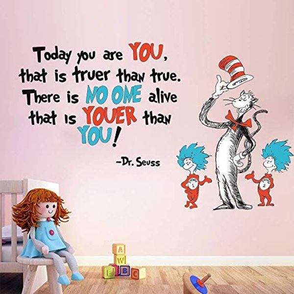 Cover Art for 0787414021745, Runtoo Dr Seuss Wall Decals Inspirational Quotes Today You are You Kids Wall Stickers Baby Nursery Bedroom Classroom Wall Décor by Runtoo