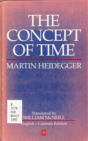 Cover Art for 9780631182160, The Concept of Time by Martin Heidegger