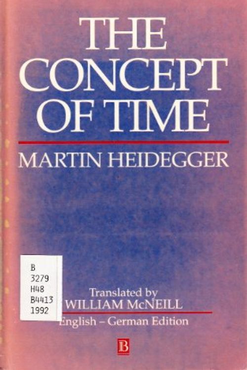 Cover Art for 9780631182160, The Concept of Time by Martin Heidegger