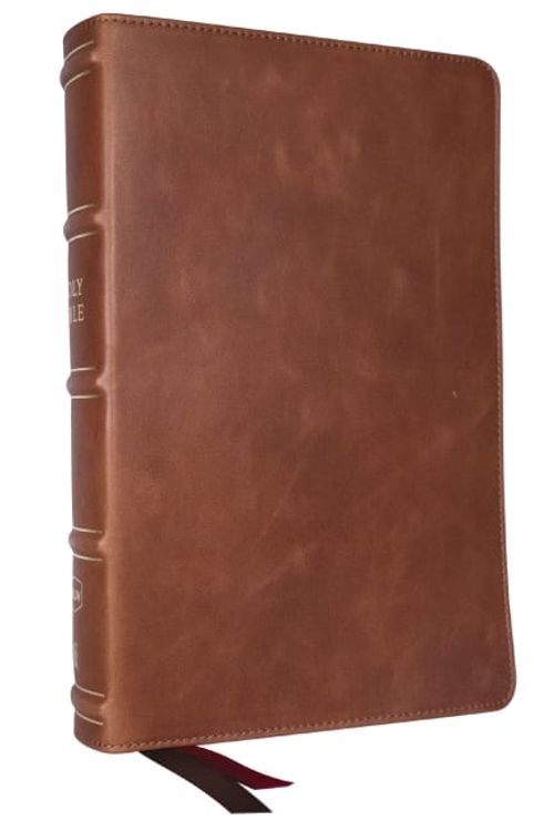 Cover Art for 9781400335275, Nkjv, Single-Column Reference Bible, Verse-By-Verse, Brown Genuine Leather, Red Letter, Comfort Print (Thumb Indexed) by Thomas Nelson