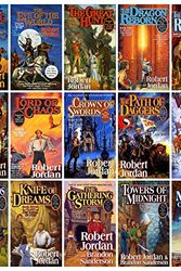 Cover Art for B00132BG7U, The Wheel of Time, 15 Book Set: New Spring, Eye the World, Great Hunt, Dragon Reborn, Shadow Rising, Fires Heaven, Lord Chaos, Crown Swords, Path Daggers, Winter's Heart, Crossroads Twilight, Knife Dreams, Gathering Storm, Towers Midnight, Memory Light by Robert Jordan