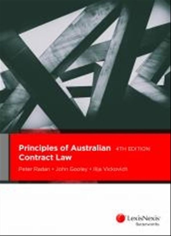 Cover Art for 9780409345438, Principles of Australian Contract Law, 4th edition by Gooley & Vickovich Radan