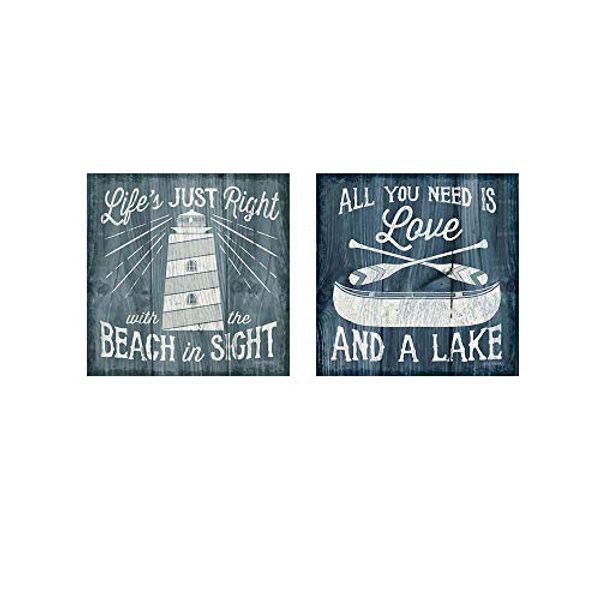 Cover Art for B07MG75GG6, Up North by Laura Marshall, 2 Piece Art Print Set, 12 X 12 Inches Each, Word Art by 