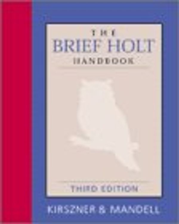 Cover Art for 9780155067370, The Brief Holt Handbook by Laurie G. Kirszner