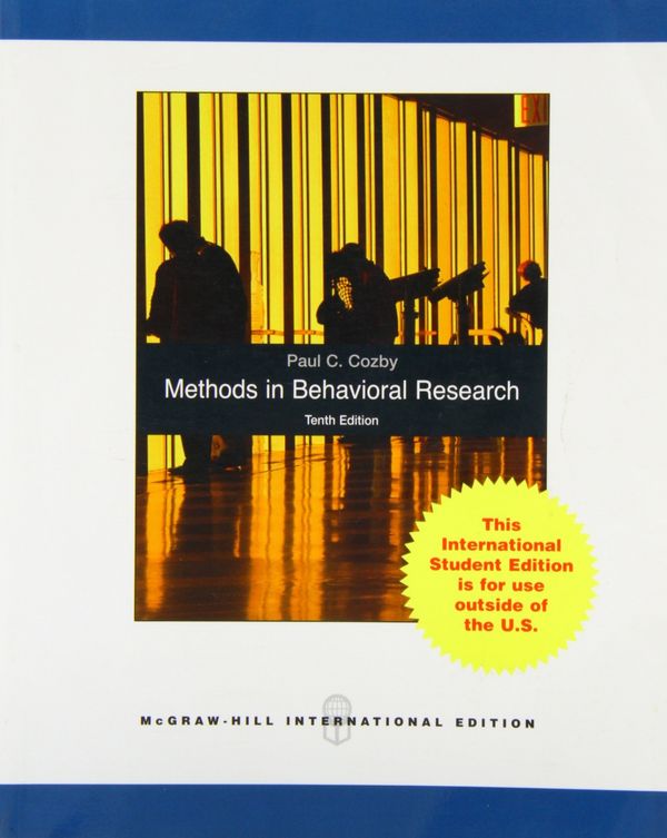 Cover Art for 9780071281027, Methods in Behavioral Research by Paul C. Cozby