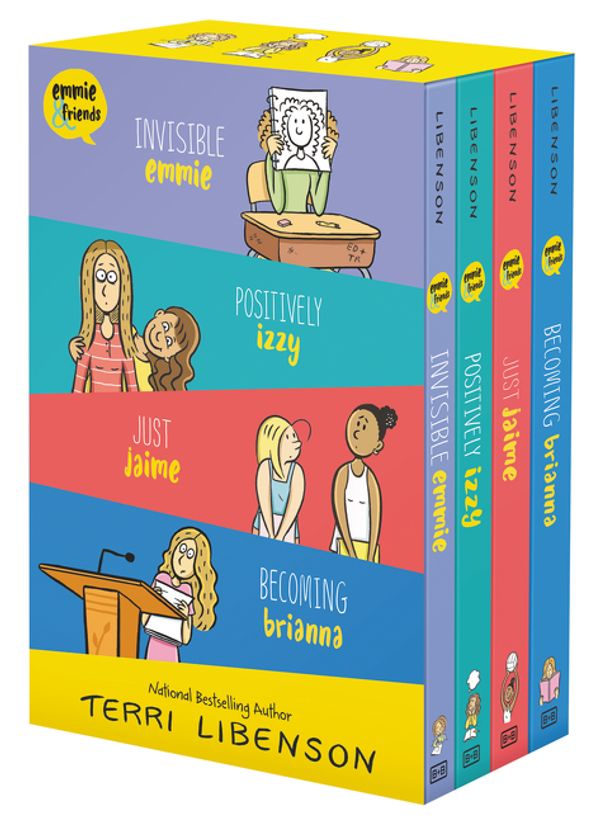 Cover Art for 9780063054547, Emmie & Friends 4-Book Box Set: Invisible Emmie, Positively Izzy, Just Jaime, Becoming Brianna by Terri Libenson