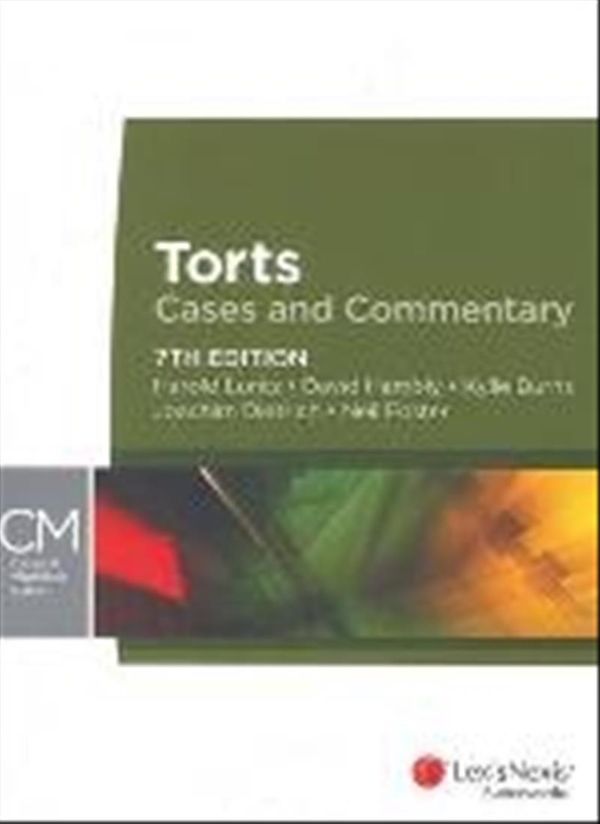 Cover Art for 9780409328462, Torts by H Luntz, D Hambly, K Burns, J Dietrich, N Foster
