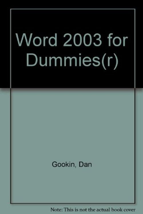 Cover Art for 9780613915427, Word 2003 for Dummies(r) by Dan Gookin