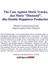 Cover Art for 9781442172500, The Case Against Marie Vyncke, aka Marie "Diamond", dba Double Happiness Productions: Breach of contract lawsuit and judgment against Marie Diamond by BackgroundNow.com Staff