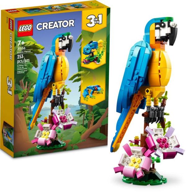 Cover Art for 0673419373623, LEGO Creator 3 in 1 Exotic Parrot to Frog to Fish 31136 Animal Figures Building Toy, Creative Toys and Easter Gift for Kids Ages 7 and up by 