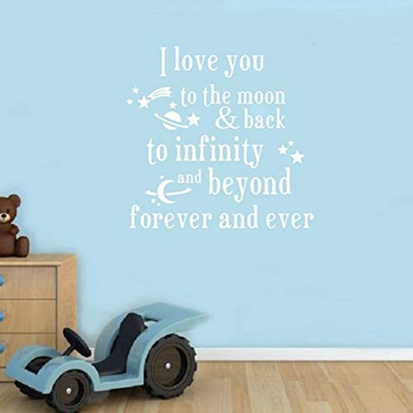 Cover Art for 6948516348909, Wall Sticker,I Love You to The Moon and Back Kids Bed Room Wall Quotes Beautiful Nursery Wall Decor Stickers 54X52Cm by 
