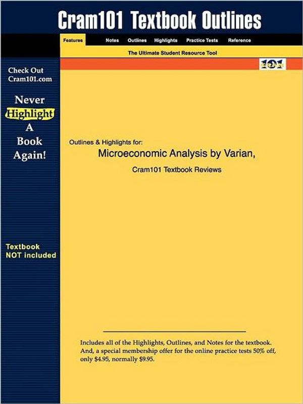 Cover Art for 9781428810303, Microeconomic Analysis by 3rd Edition Varian, Cram101 Textbook Reviews, Cram101 Textbook Reviews