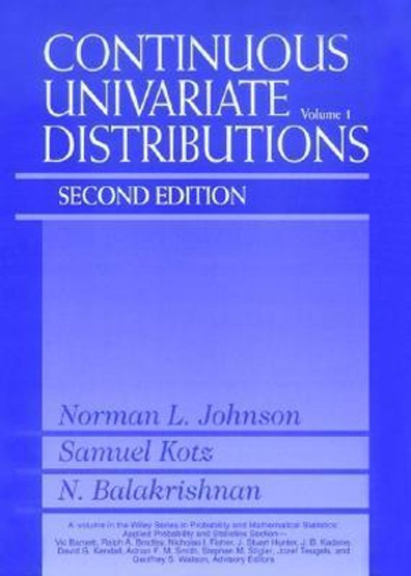 Cover Art for 9780471584957, Continuous Univariate Distributions by Norman L. Johnson