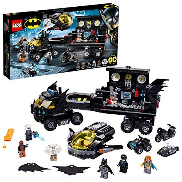 Cover Art for 5702016619393, LEGO 76160 DC Batman Mobile Bat Base Batcave Truck Toy with Jet Plane, Quad Bike, Motorbike & Water Scooter by LEGO