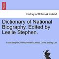 Cover Art for 9781241476441, Dictionary of National Biography. Edited by Leslie Stephen. by Leslie Stephen