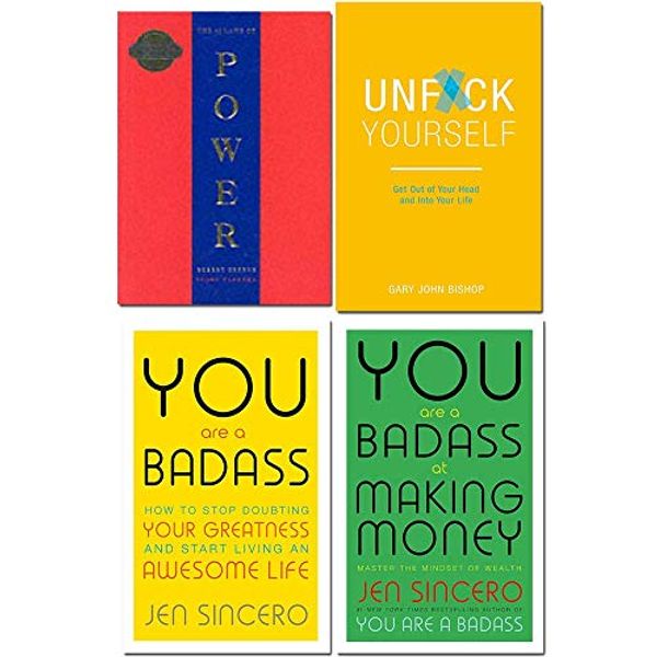 Cover Art for 9789123765706, 48 laws of power, unfck yourself, you are a badass, you are a badass at making money 4 books collection set by Robert Greene, Gary John Bishop, Jen Sincero