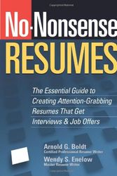 Cover Art for 9781564149053, No-nonsense Resumes by Arnold G. Boldt