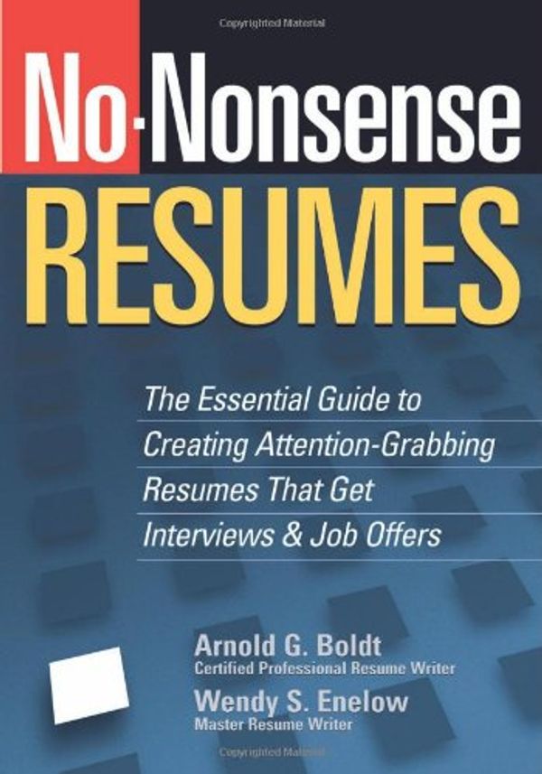 Cover Art for 9781564149053, No-nonsense Resumes by Arnold G. Boldt